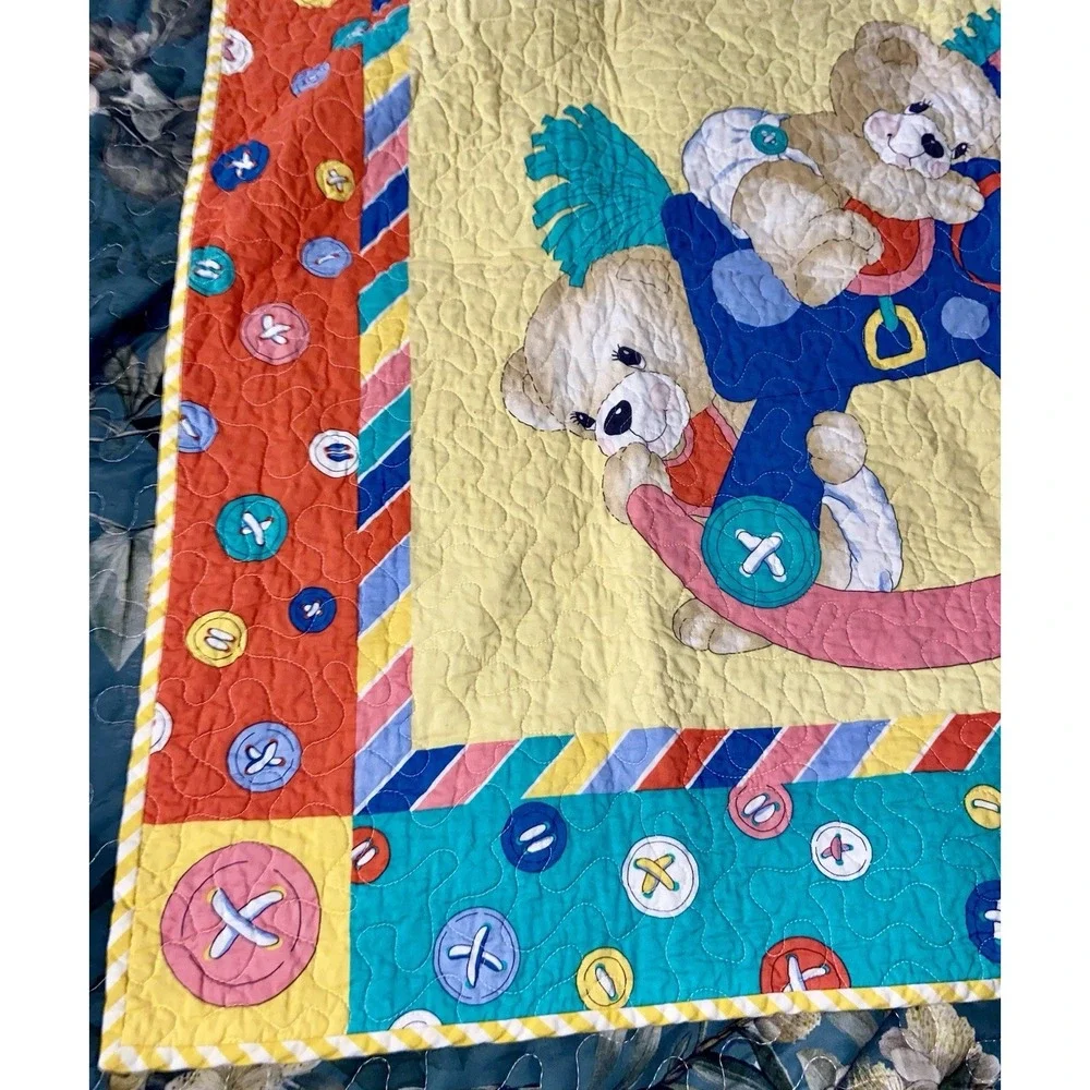 Hand Quilted Homemade Quilt Blanket 31x39